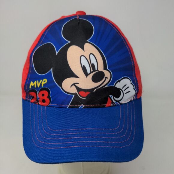 Disney Mickey Mouse Boy's Snapback Hat Blue Red OSFM Graphic Logo - Picture 2 of 8